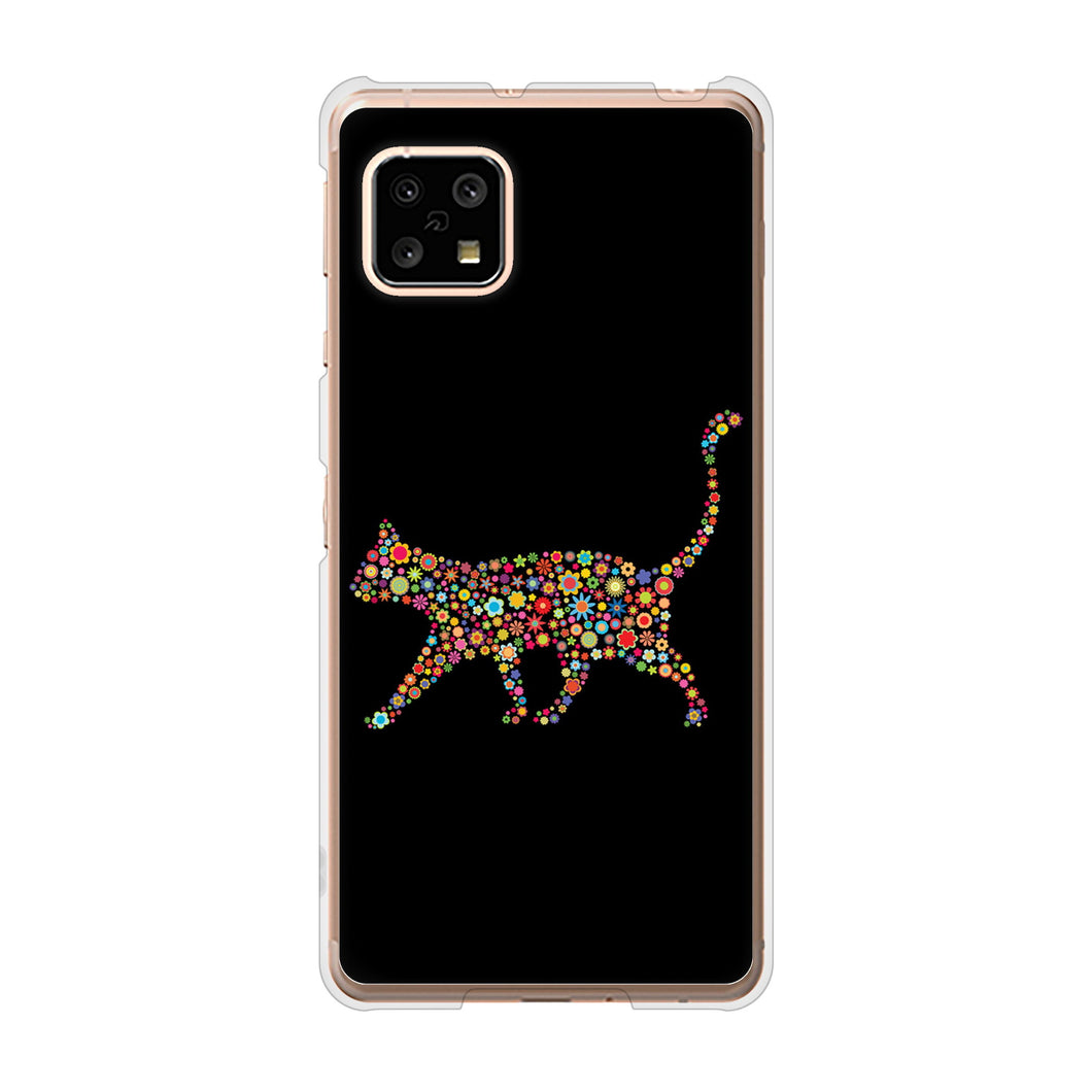 AQUOS sense4 SH-41A docomo 高画質仕上げ 背面印刷 ハードケース 【406 カラフルキャット】