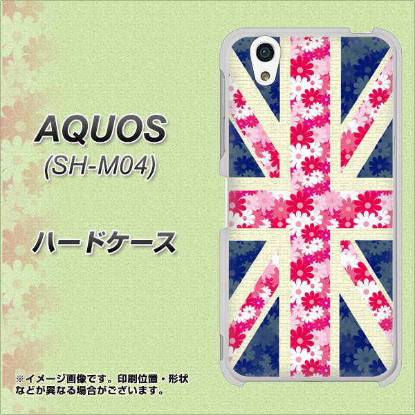 AQUOS SH-M04-A EK894 ユニオンジャックフラワー ハードケース 背面印刷