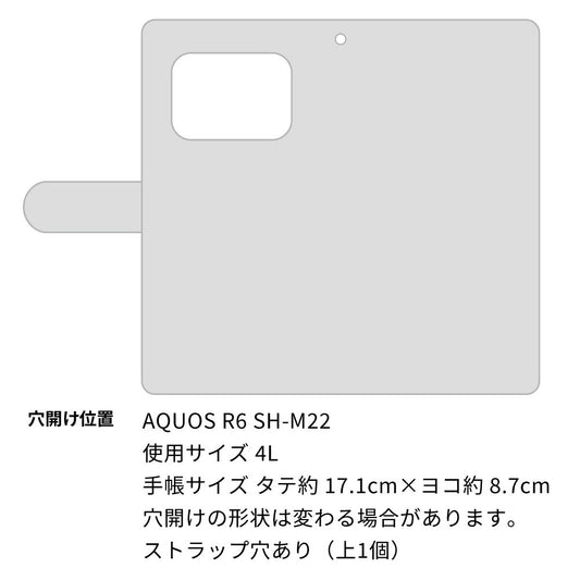 SIMフリー アクオスR6 SH-M22 高画質仕上げ プリント手帳型ケース(通常型)【SC843 エンボス風デイジーシンプル(ローズピンク)】