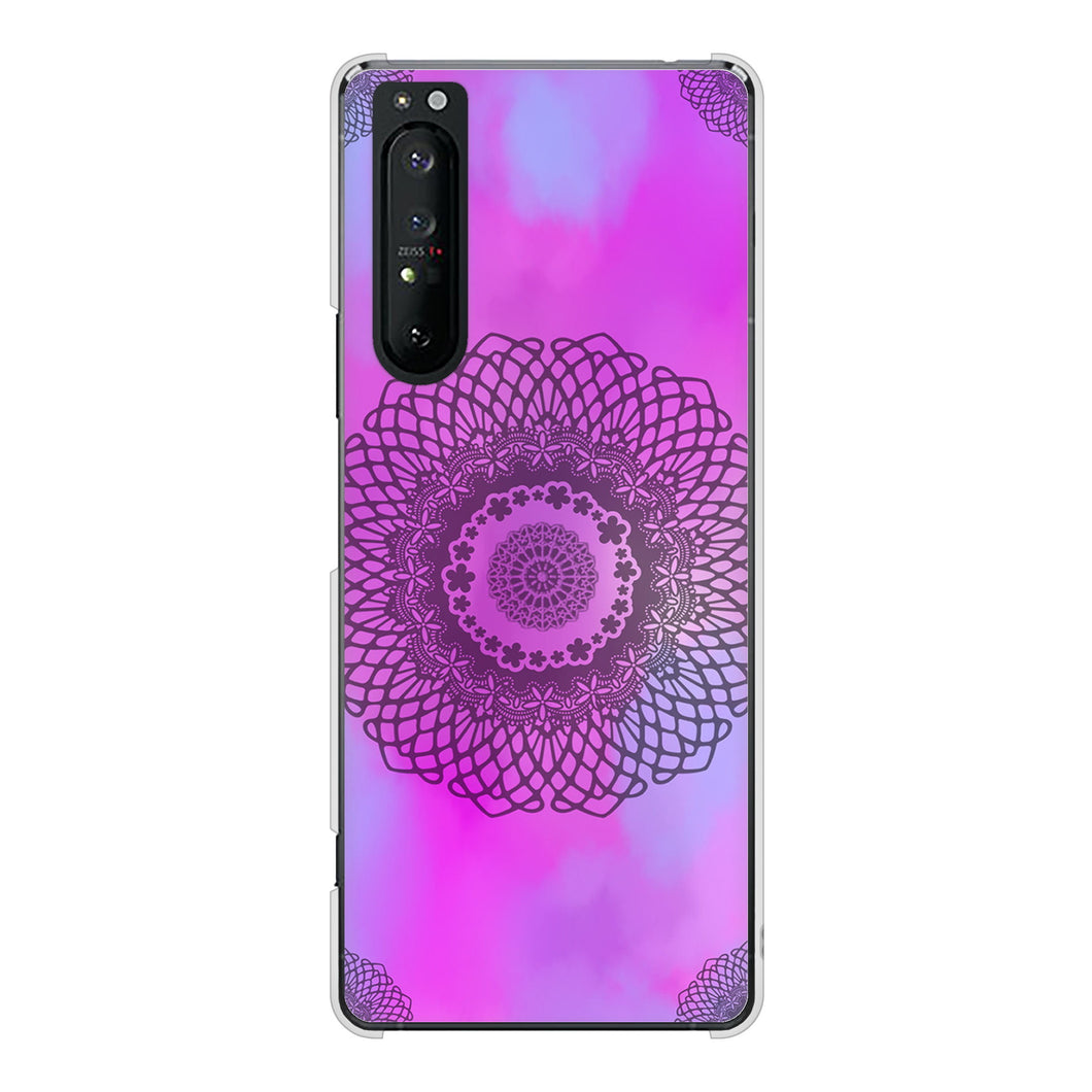 Xperia 1 II SO-51A docomo 高画質仕上げ 背面印刷 ハードケース 【YJ344 レース】