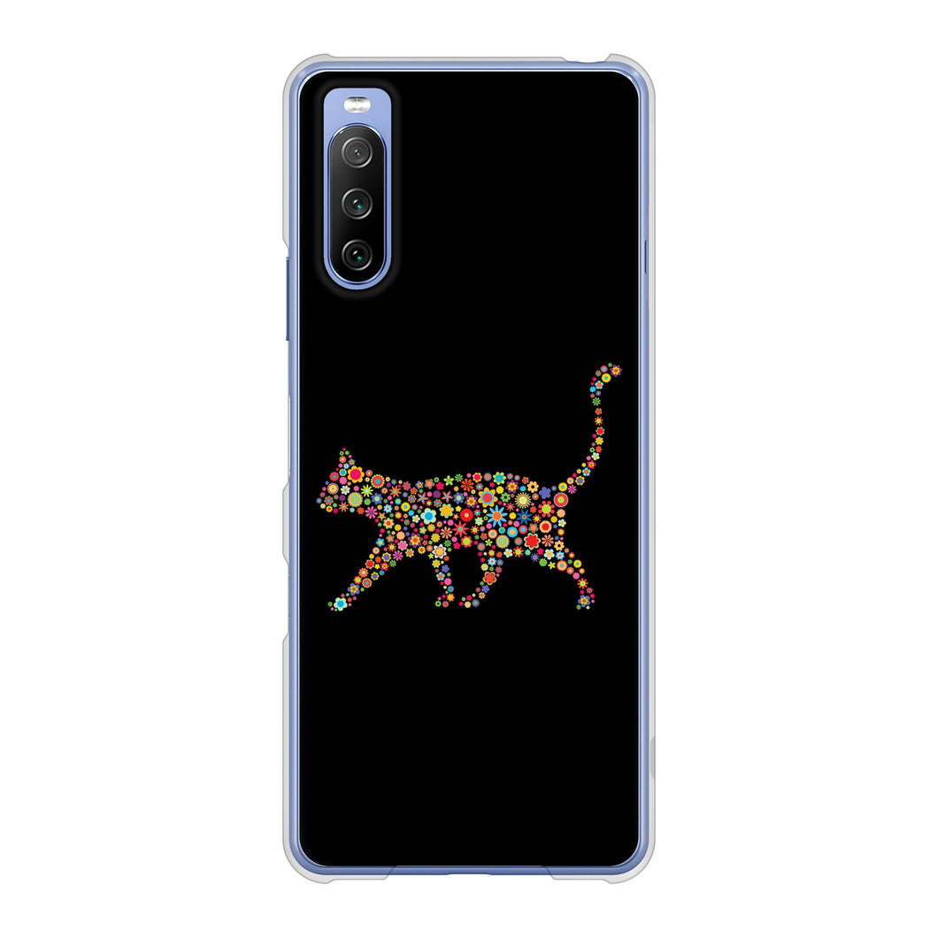 Xperia 10 III SO-52B docomo 高画質仕上げ 背面印刷 ハードケース 【406 カラフルキャット】