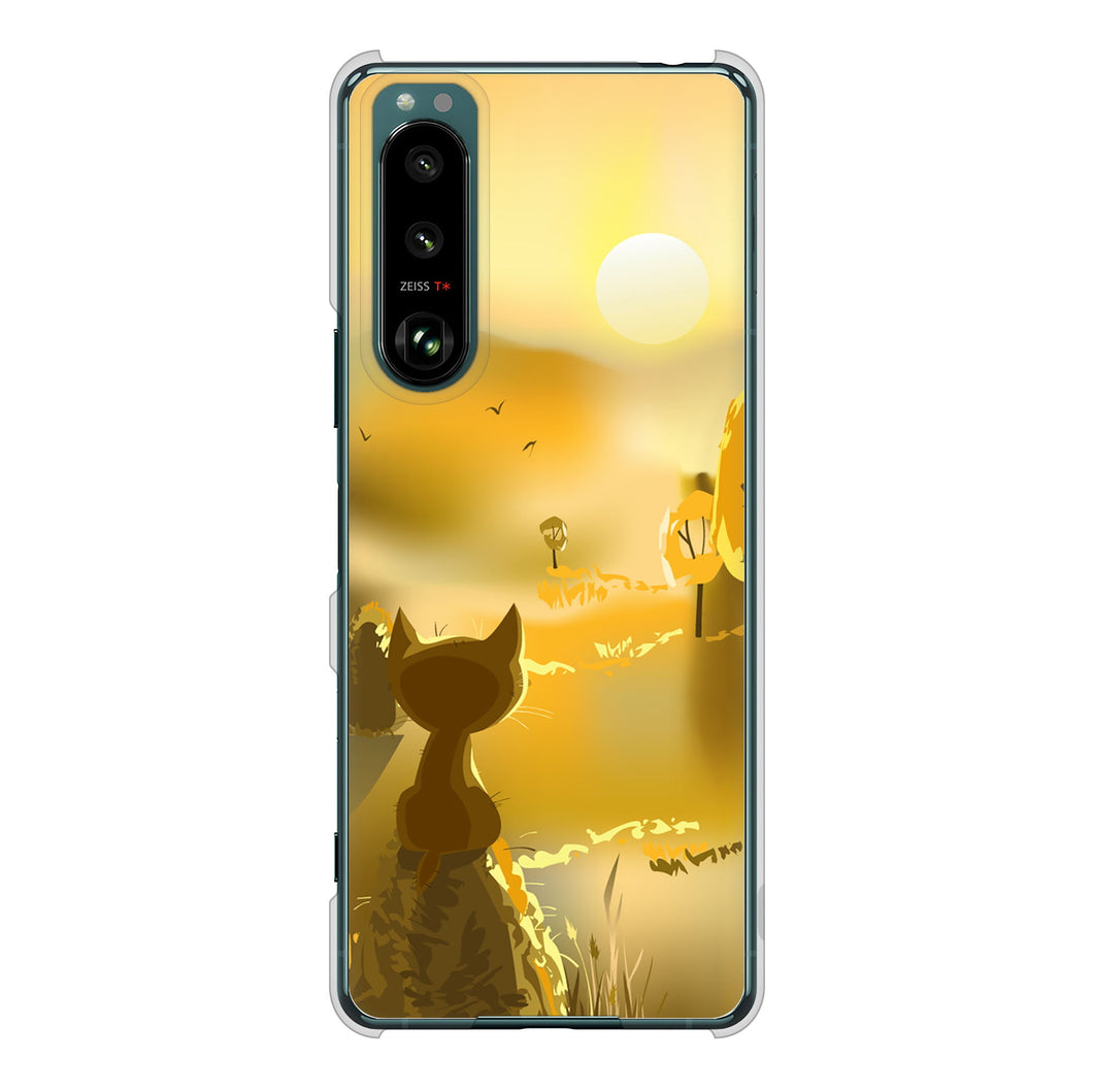 Xperia 5 III SO-53B docomo 400 たそがれの猫 ハードケース 背面印刷
