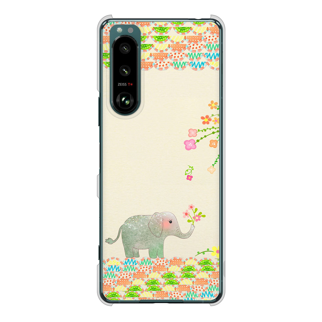 Xperia 5 III SO-53B docomo 1039 お散歩ゾウさん ハードケース 背面印刷