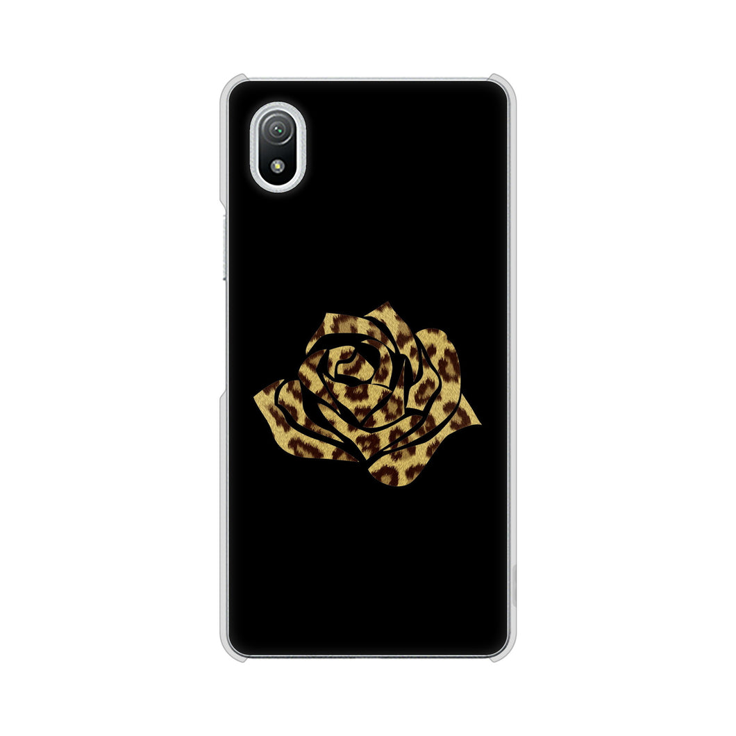 Xperia Ace III SO-53C docomo 1184 ヒョウのバラ(茶) ハードケース 背面印刷