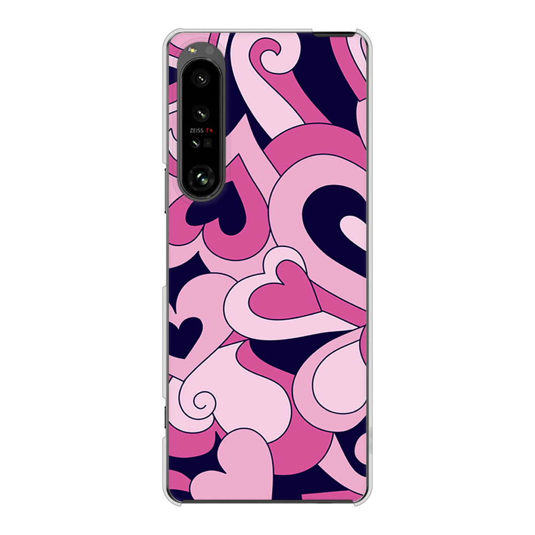 Xperia 1 V SOG10 au 高画質仕上げ 背面印刷 ハードケースプリティハート
