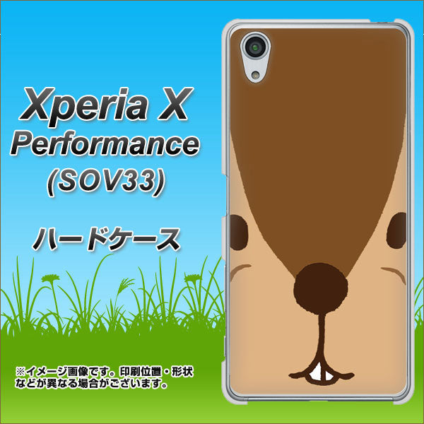 Xperia X Performance SOV33 au 349 りす ハードケース 背面印刷
