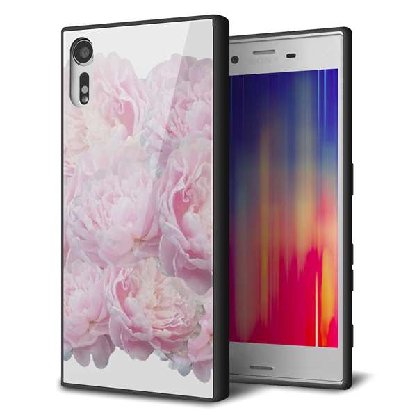 au エクスペリアXZ SOV34 強化ガラス&TPUスマホケース ガラプリ【YI885 フラワー6】