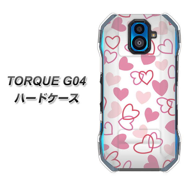 TORQUE G04 au VA929 ハートがいっぱい ピンク ハードケース 背面印刷