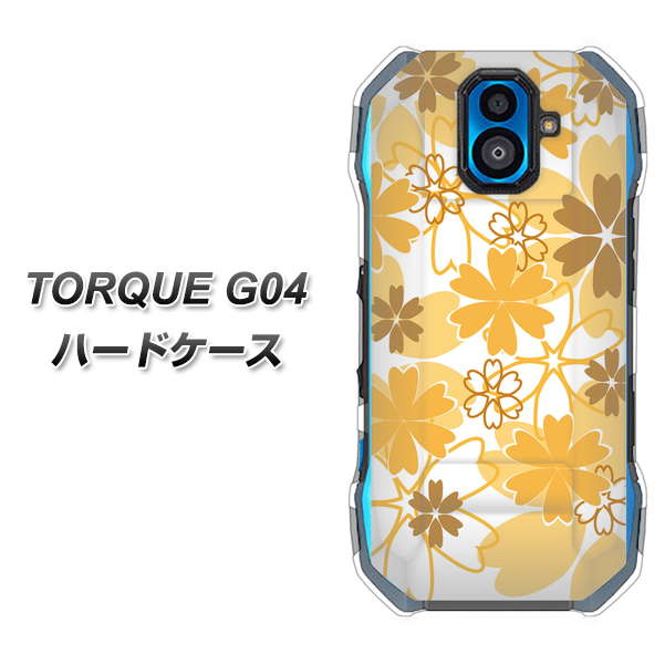 TORQUE G04 au VA959 重なり合う花 オレンジ ハードケース 背面印刷