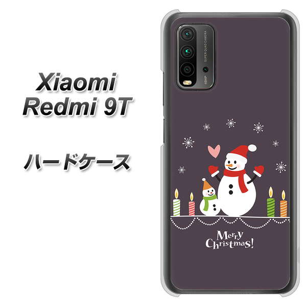 SIMフリー Xiaomi(シャオミ)Redmi 9T 高画質仕上げ 背面印刷 ハードケース【XA809 雪だるまの親子】