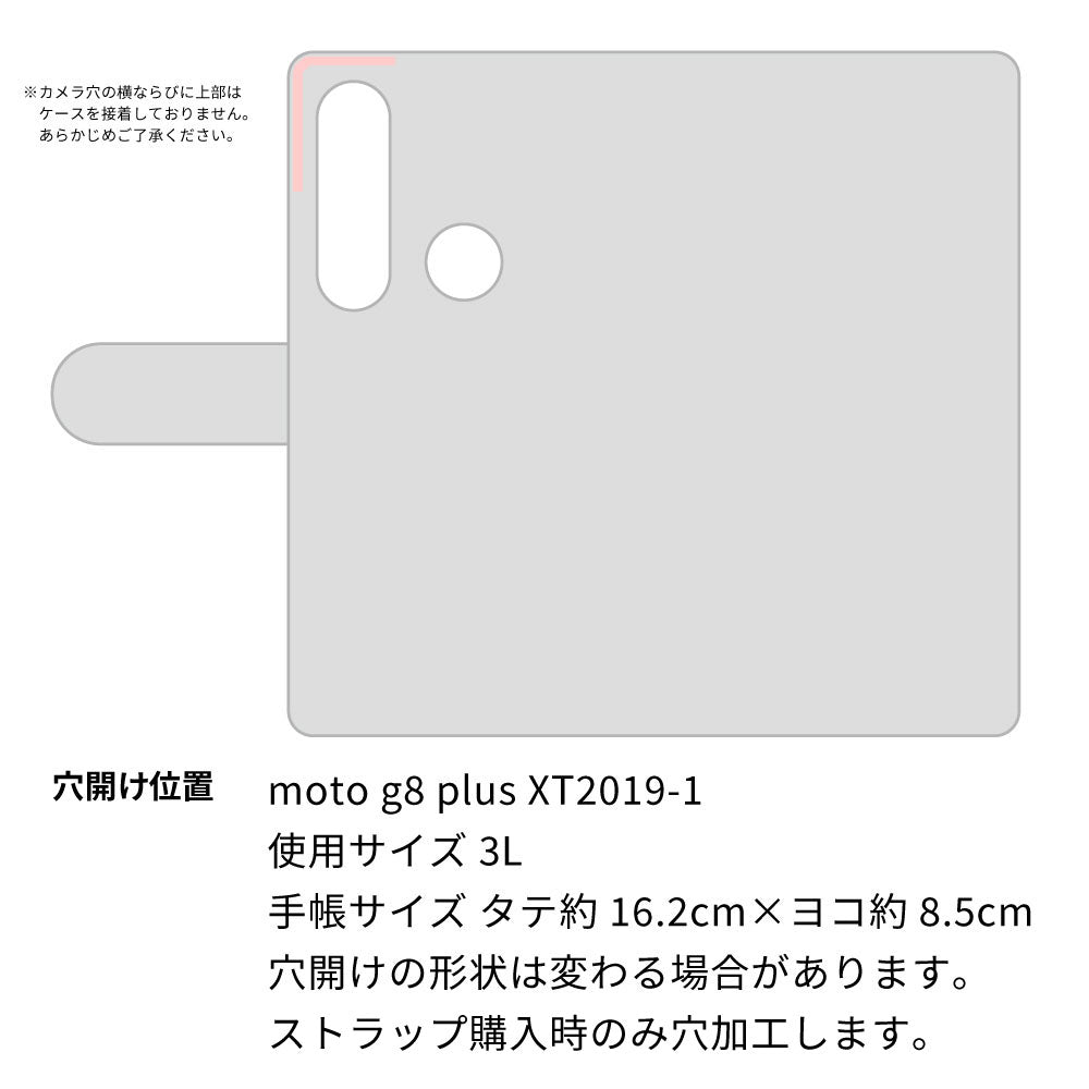 moto g8 plus 水玉帆布×本革仕立て 手帳型ケース 耐衝撃