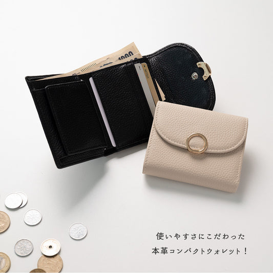 BOX型 コインケース付き ウォレット リングパーツ 本革 Nuance 財布