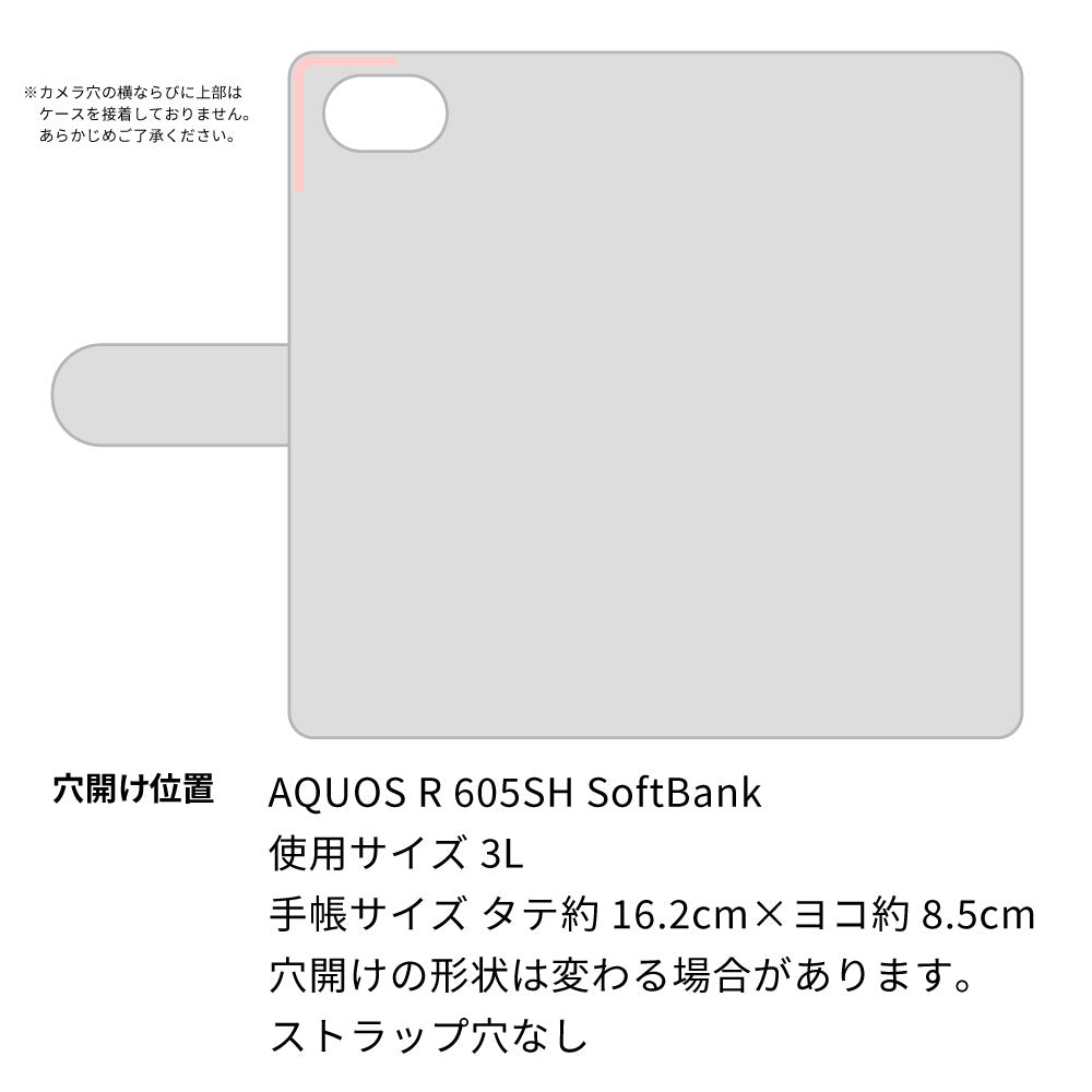 AQUOS R 605SH SoftBank 栃木レザー 手帳型 Sジーンズ ベルトなし マグネットなし 本革 スマホケース 耐衝撃