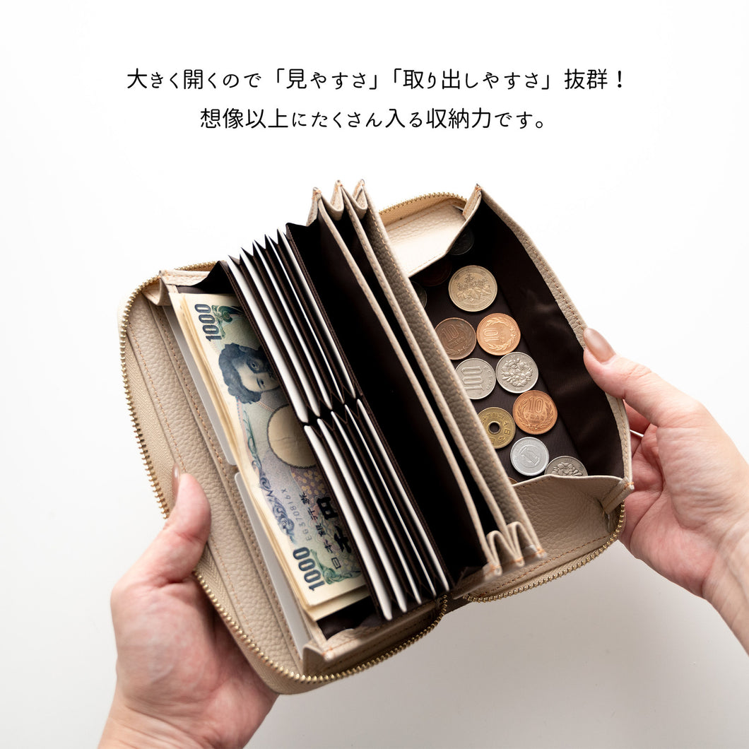 サンポ刺繍 じゃばら式 ロングウォレット 【 シュリンクレザー 刺繍 】長財布 本革 姫路レザー TKM