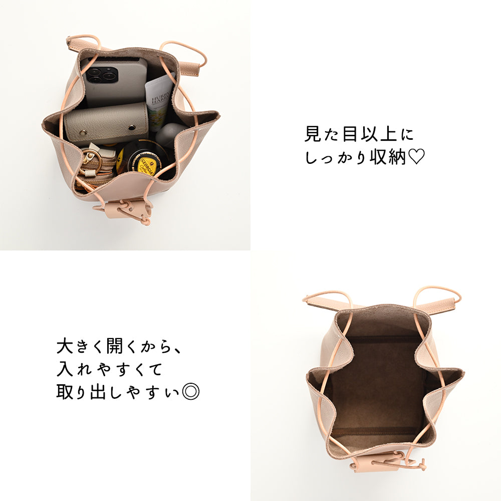 姫路レザー シュリンクレザー 巾着バッグ TKM