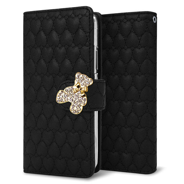 AQUOS zero 801SH SoftBank ハートのキルトデコ 手帳型ケース 耐衝撃