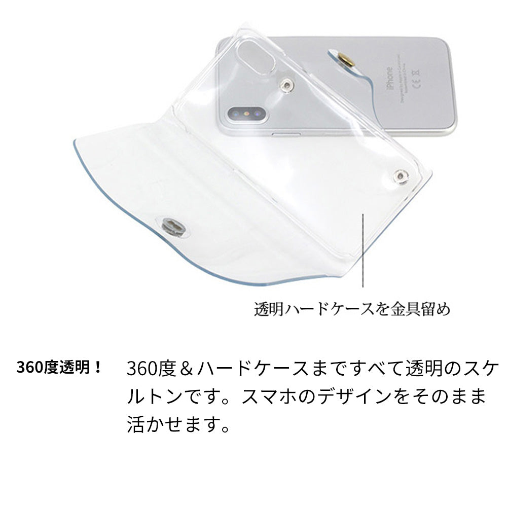 iPhone SE (第3世代) ビニール素材のスケルトン手帳型ケース クリア