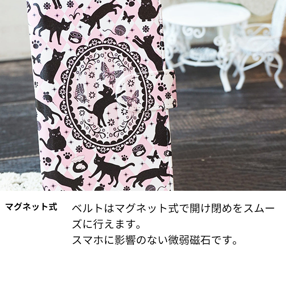 Galaxy S25 SM-S931Z SoftBank スマホケース 手帳型 ネコがいっぱいダイヤ柄 UV印刷 耐衝撃