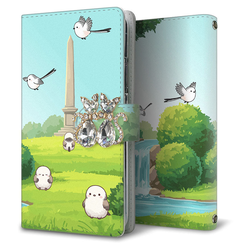 AQUOS SERIE mini SHV38 au シマエナガとかわいい時間 プリント手帳型ケース 耐衝撃