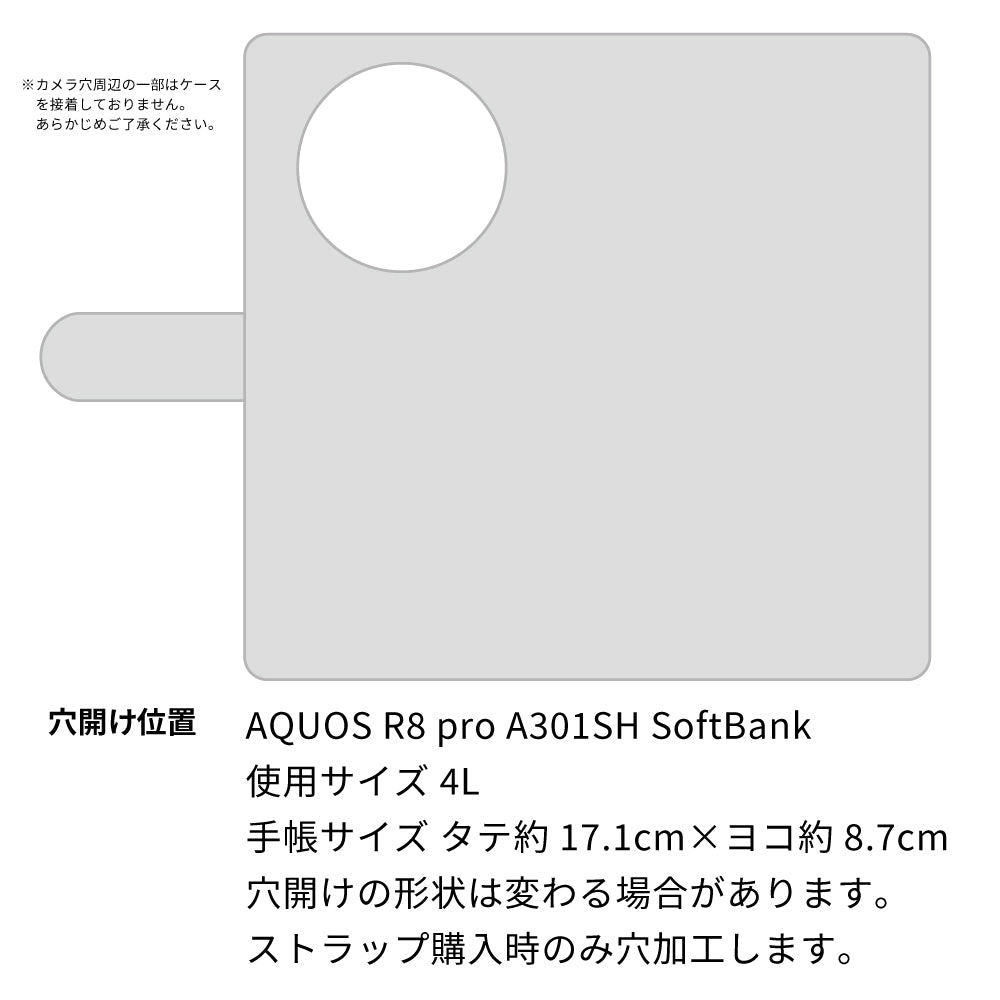 AQUOS R8 pro A301SH SoftBank 水玉帆布×本革仕立て 手帳型ケース 耐衝撃