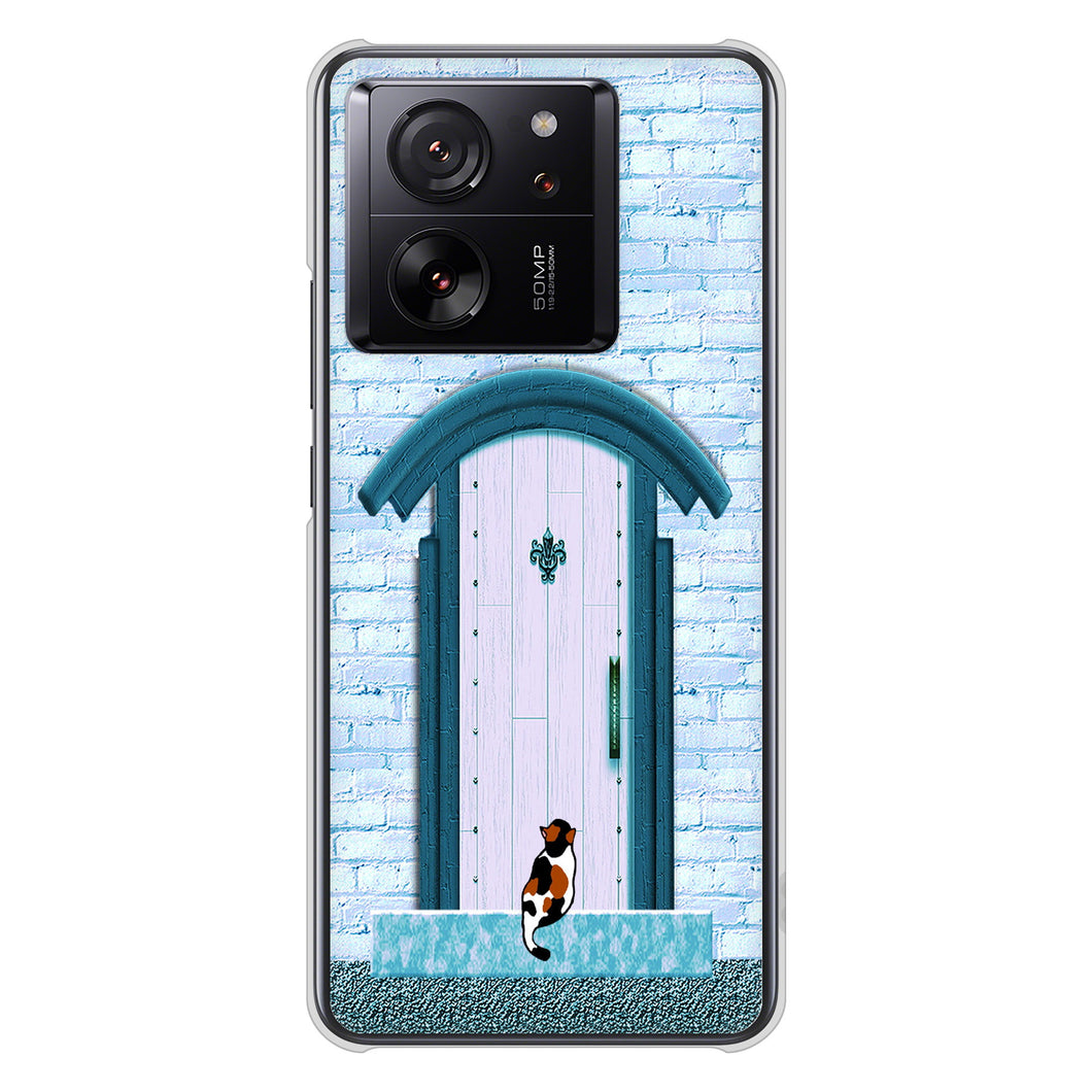 Xiaomi 13T Pro A301XM SoftBank 高画質仕上げ 背面印刷 ハードケース猫とドア