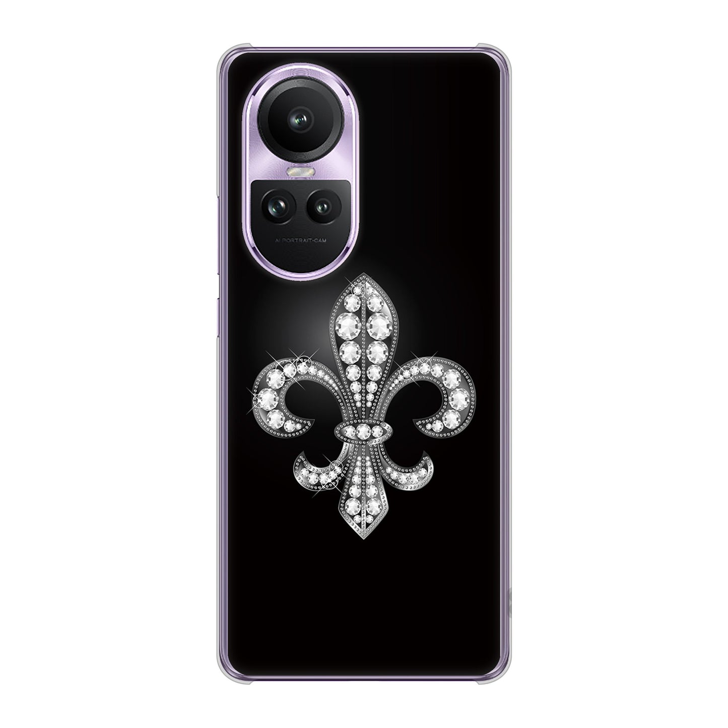 OPPO Reno10 Pro 5G A302OP SoftBank 042 ラインストーン風の印刷ゴージャスユリ ハードケース 背面印刷