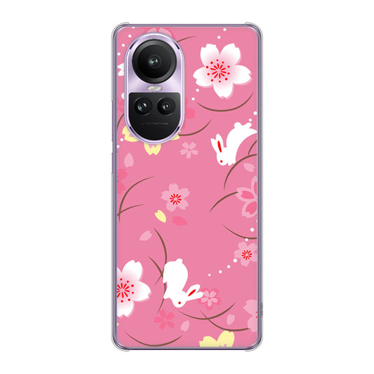 OPPO Reno10 Pro 5G A302OP SoftBank 149 桜と白うさぎ ハードケース 背面印刷
