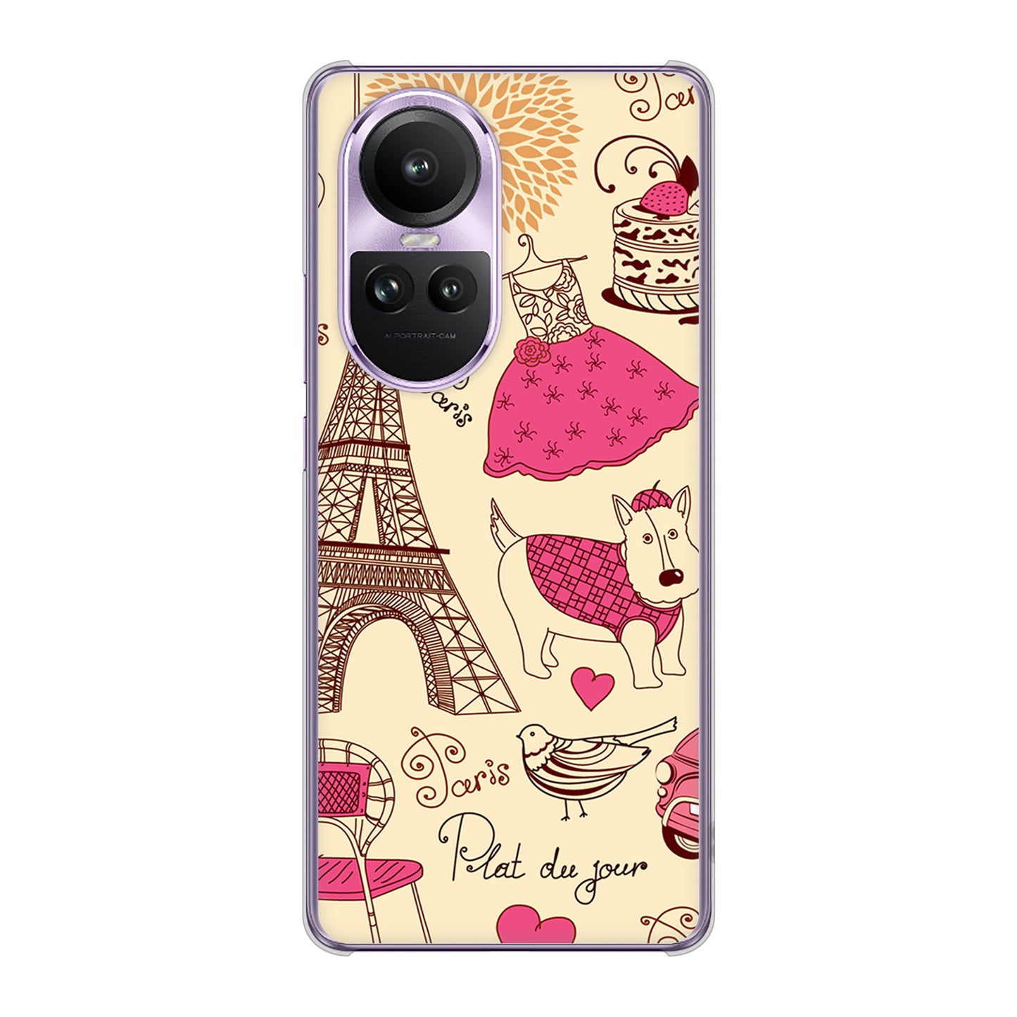 OPPO Reno10 Pro 5G A302OP SoftBank LOVE フランス ハードケース 背面印刷