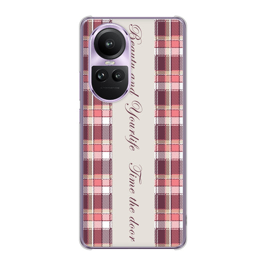 OPPO Reno10 Pro 5G A302OP SoftBank ピンクチェック ハードケース 背面印刷