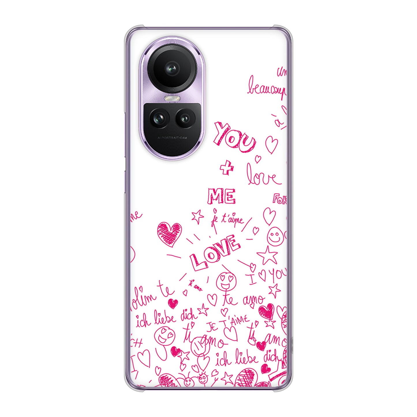 OPPO Reno10 Pro 5G A302OP SoftBank プリティハート ハードケース 背面印刷
