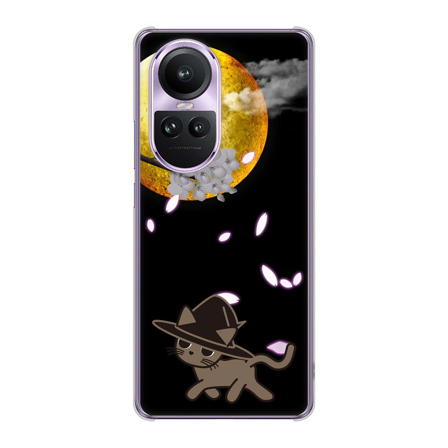 OPPO Reno10 Pro 5G A302OP SoftBank 夜とネコ ハードケース 背面印刷