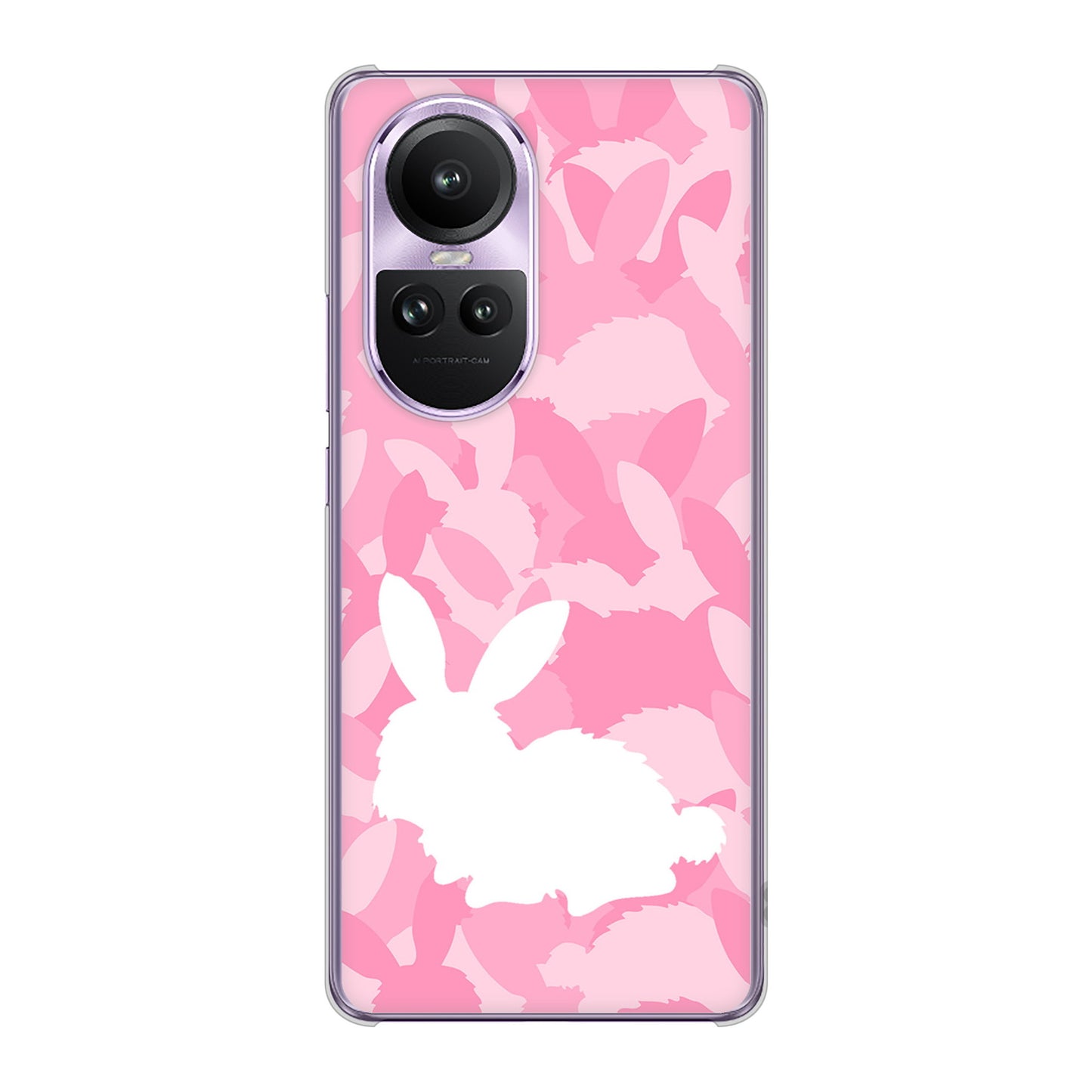 OPPO Reno10 Pro 5G A302OP SoftBank 高画質仕上げ 背面印刷 ハードケースむかいあぐる うさぎ迷彩風