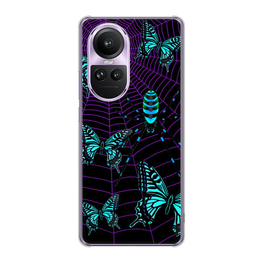 OPPO Reno10 Pro 5G A302OP SoftBank むかいあぐる 蜘蛛の巣に舞う蝶 ハードケース 背面印刷