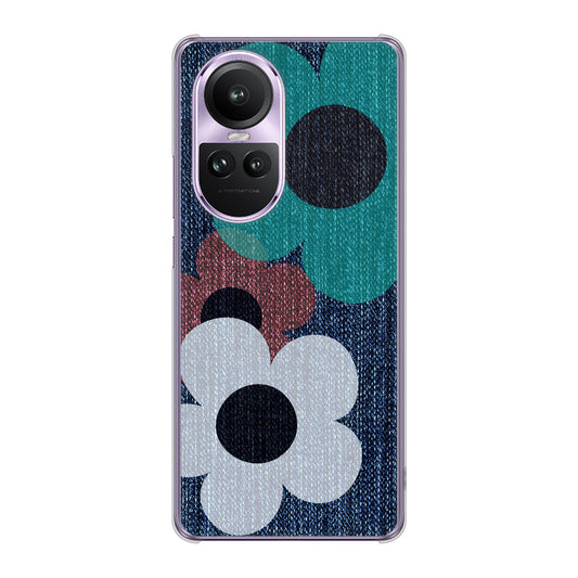 OPPO Reno10 Pro 5G A302OP SoftBank EK869 ルーズフラワーinデニム風 ハードケース 背面印刷
