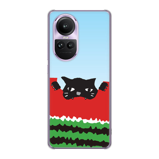 OPPO Reno10 Pro 5G A302OP SoftBank すいかをかじるネコ ハードケース 背面印刷