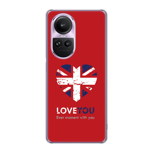 OPPO Reno10 Pro 5G A302OP SoftBank ユニオンジャックハート ハードケース 背面印刷