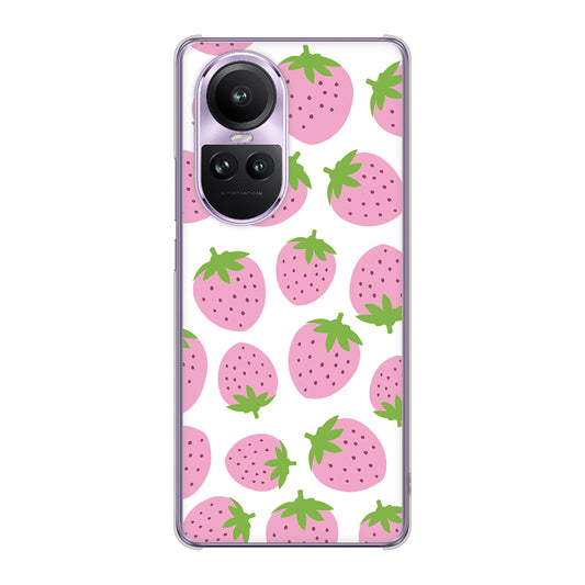 OPPO Reno10 Pro 5G A302OP SoftBank 小さいイチゴ模様 ハードケース 背面印刷