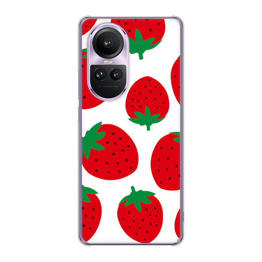 OPPO Reno10 Pro 5G A302OP SoftBank 大きいイチゴ模様 ハードケース 背面印刷