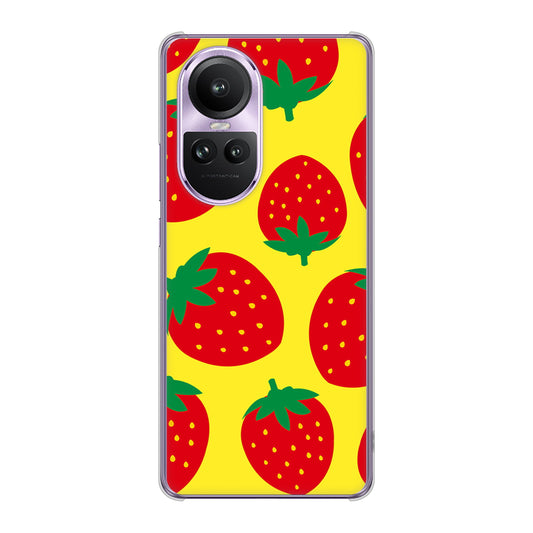 OPPO Reno10 Pro 5G A302OP SoftBank 大きいイチゴ模様 ハードケース 背面印刷
