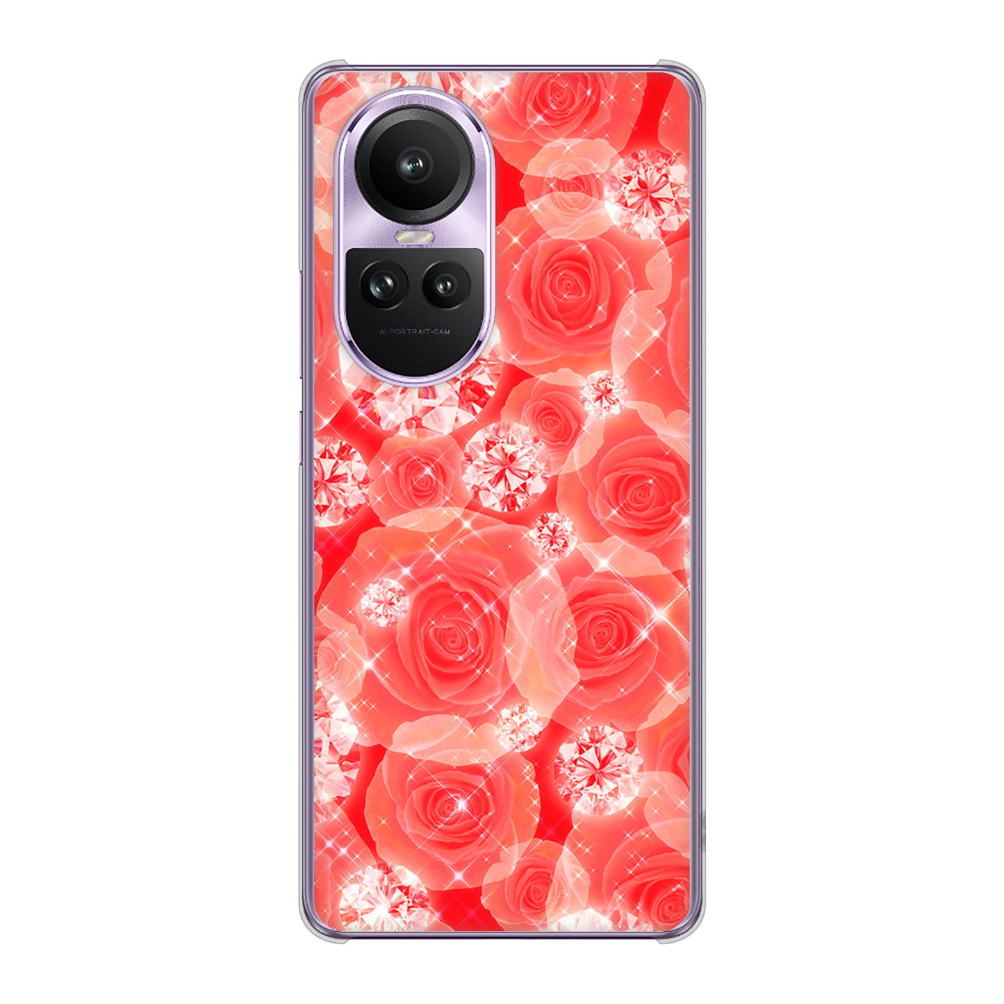 OPPO Reno10 Pro 5G A302OP SoftBank VA816 ダイヤモンドとバラ ハードケース 背面印刷