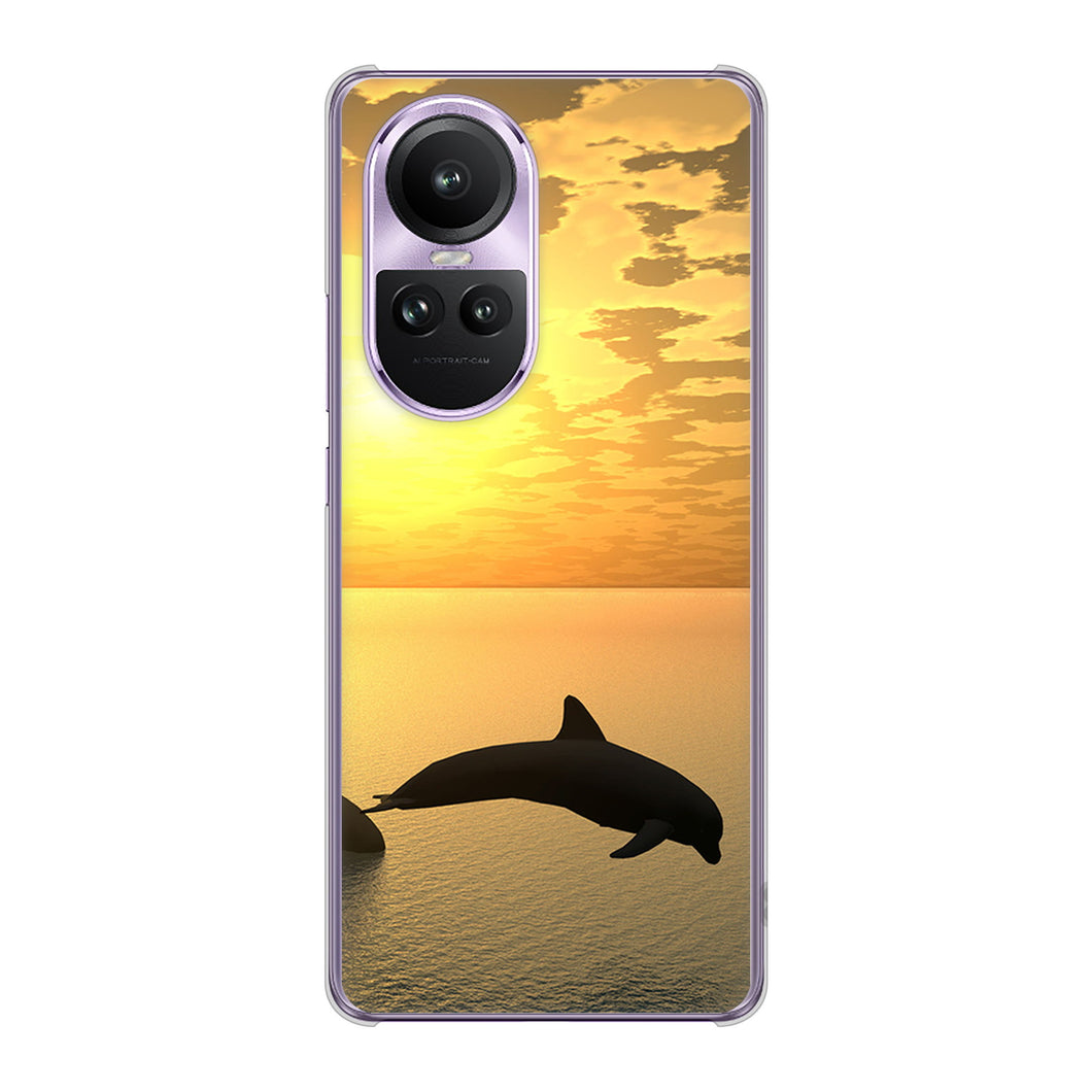 OPPO Reno10 Pro 5G A302OP SoftBank VA845 夕暮れのドルフィン ハードケース 背面印刷