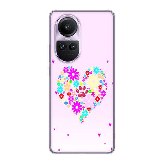 OPPO Reno10 Pro 5G A302OP SoftBank ハートと肉球 ハードケース 背面印刷