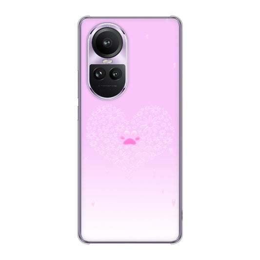 OPPO Reno10 Pro 5G A302OP SoftBank ハートと肉球 ハードケース 背面印刷