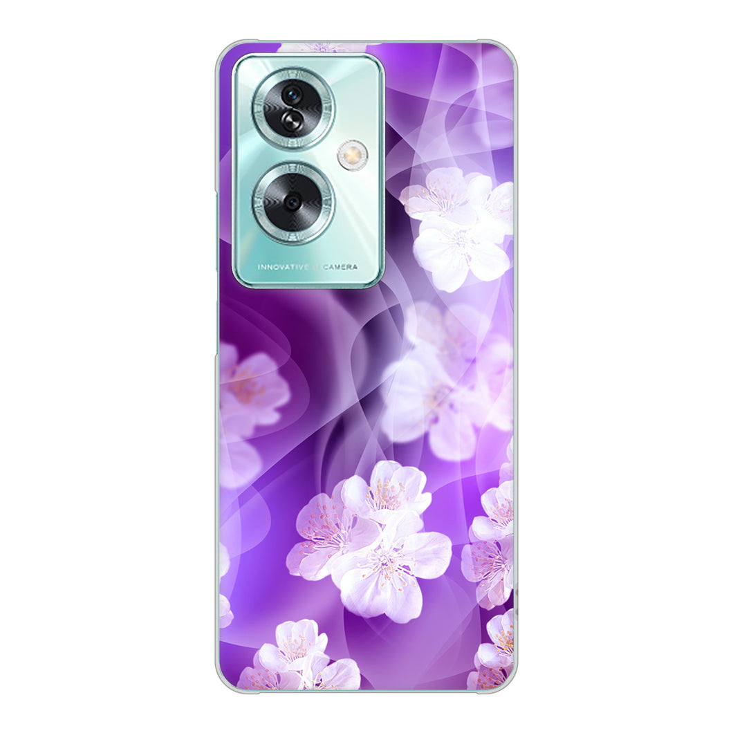 OPPO A79 5G A303OP Y!mobile 1211 桜とパープルの風 ハードケース 背面印刷
