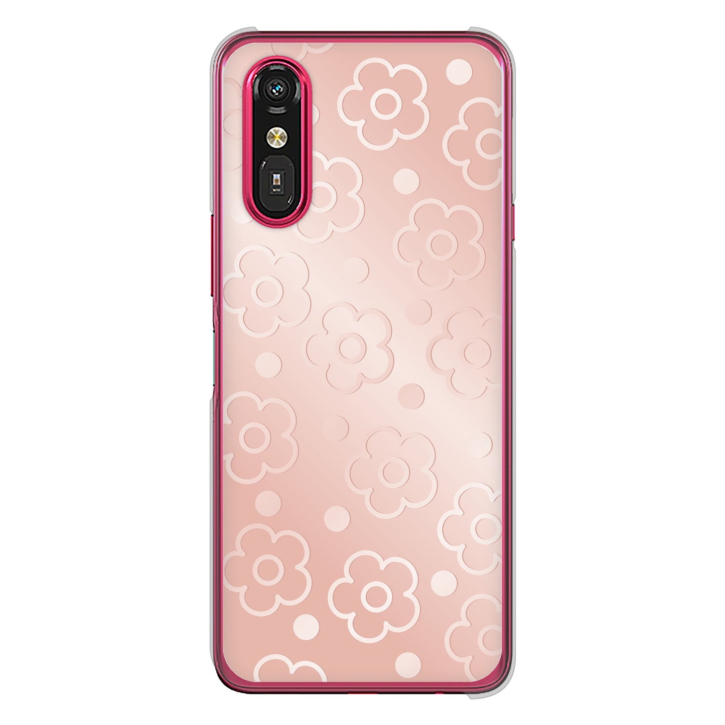 らくらくスマートフォン a A401FC Y!mobile エンボス風デイジーシンプル ハードケース 背面印刷