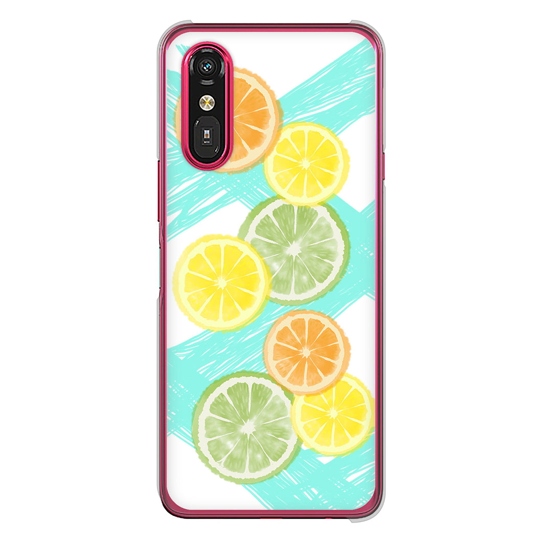 らくらくスマートフォン a A401FC Y!mobile YJ183 オレンジライム ハードケース 背面印刷