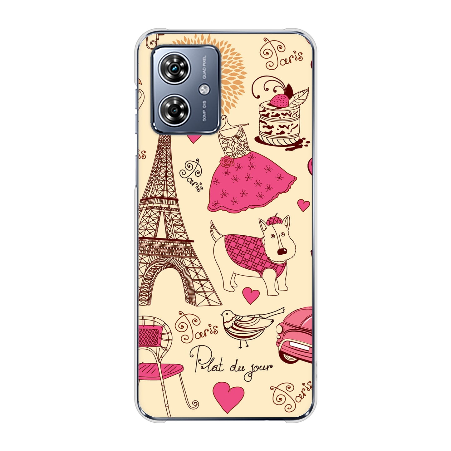 moto g64y 5G A401MO Y!mobile LOVE フランス ハードケース 背面印刷