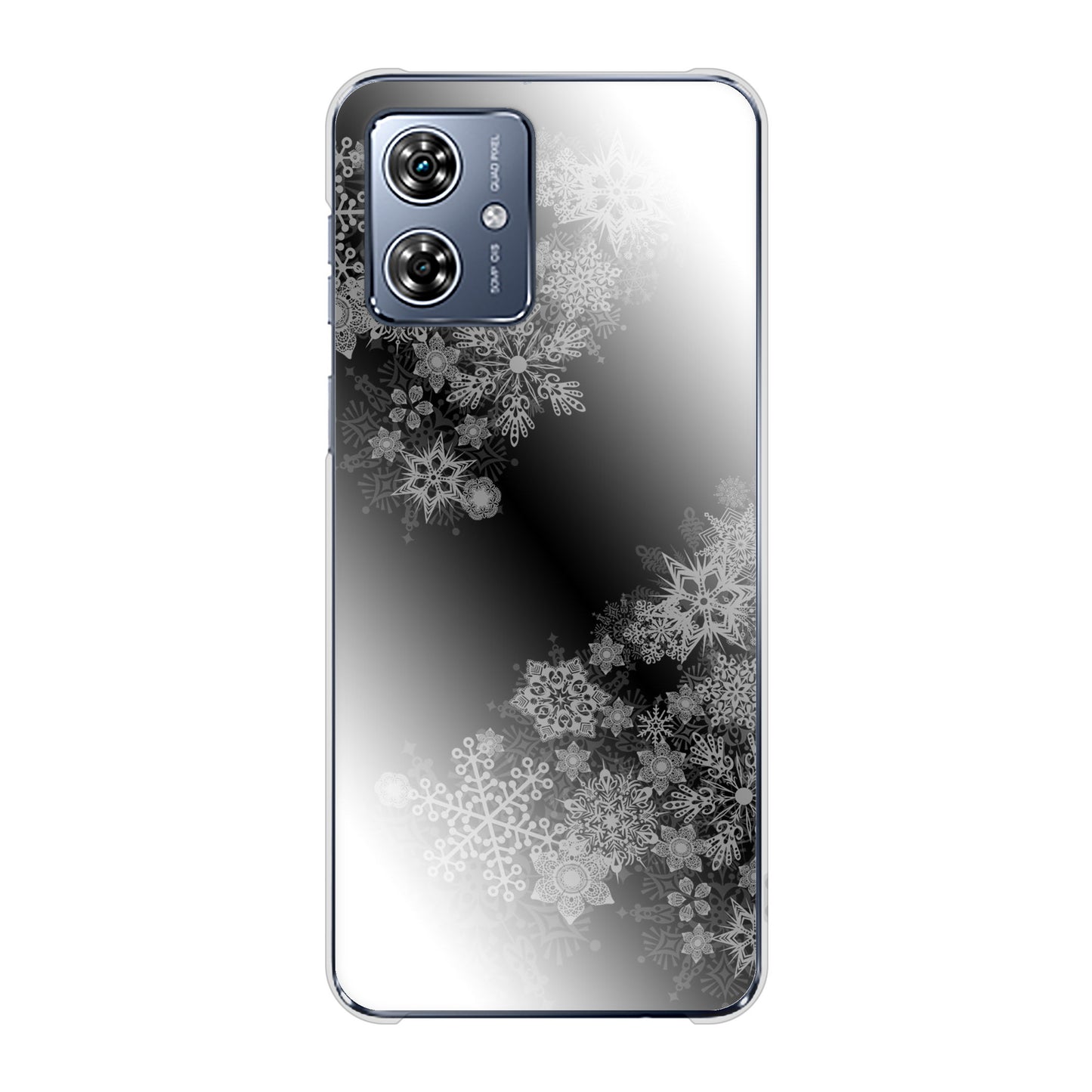 moto g64y 5G A401MO Y!mobile YJ340 モノトーン 雪の結晶 ハードケース 背面印刷