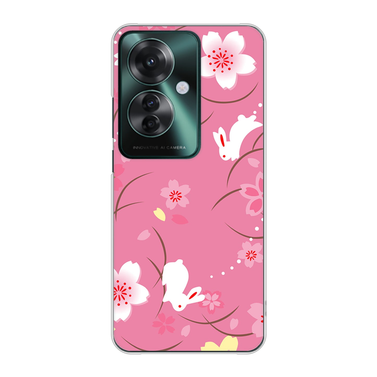 OPPO Reno11 A A401OP Y!mobile 149 桜と白うさぎ ハードケース 背面印刷