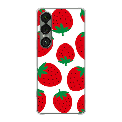 Xperia 1 VII A501SO SoftBank 大きいイチゴ模様 ハードケース 背面印刷